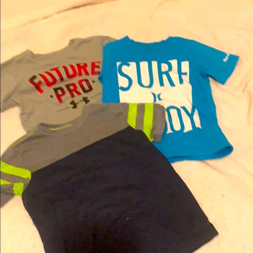 Gymboree, under armor, and Hurley shirts
